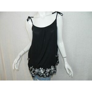 Juicy Couture Tank Top Size Medium Black Embroidery Swing Top Y2K Pockets